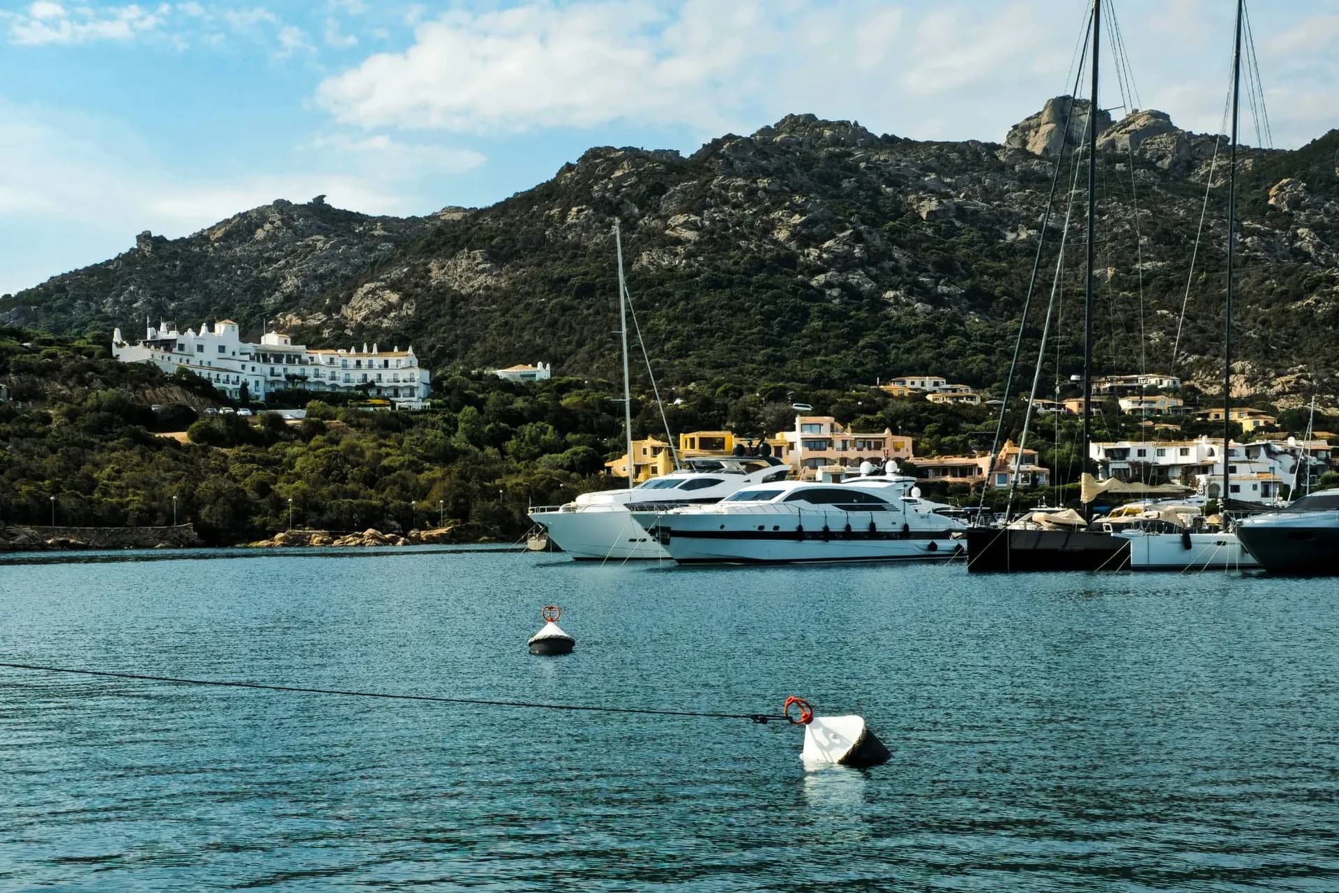 Yachts at the marina in Porto Cervo, Sardinia, Italy