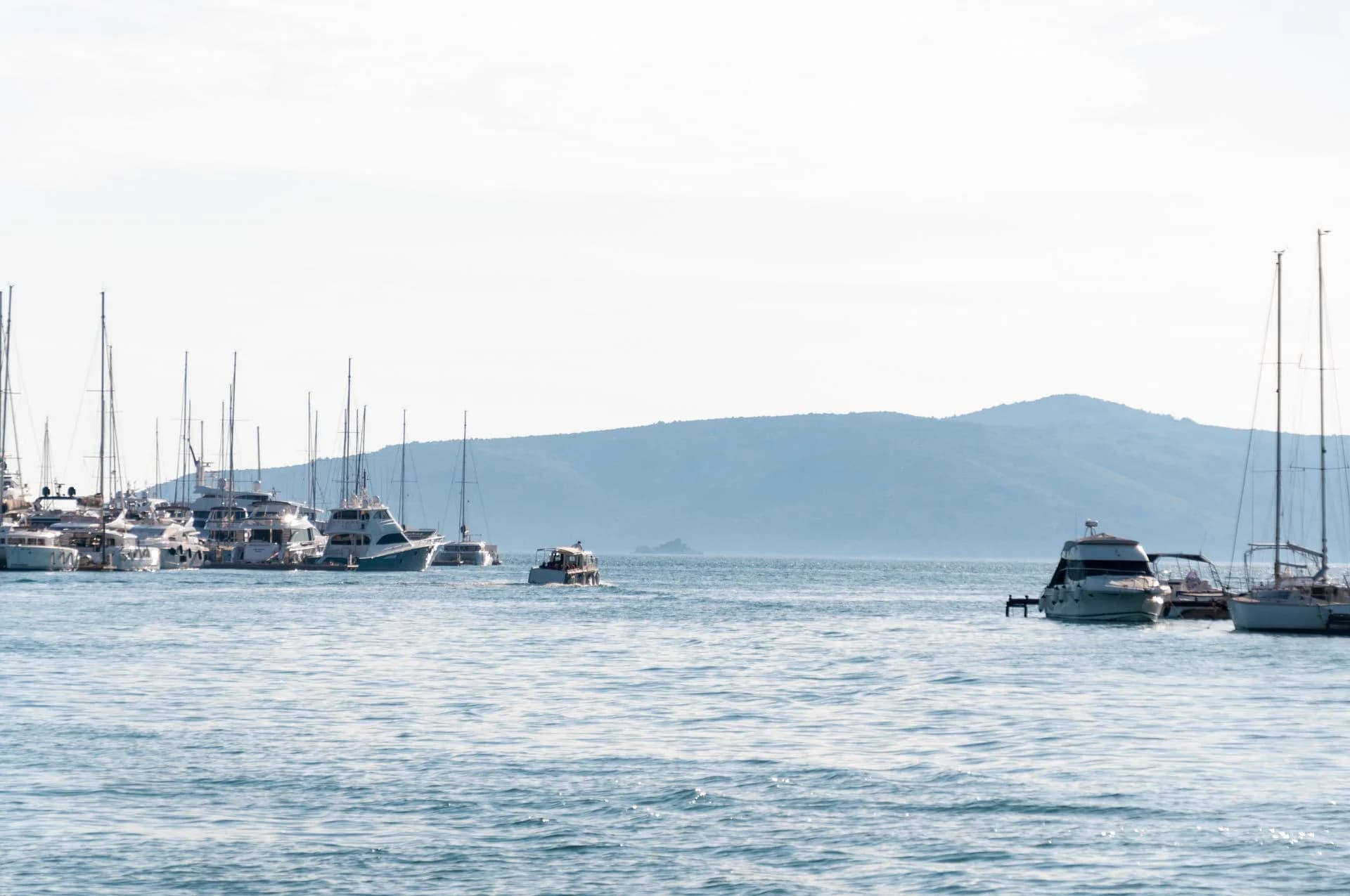 Sailboats on the Adriatic Sea near Trogir, Croatia